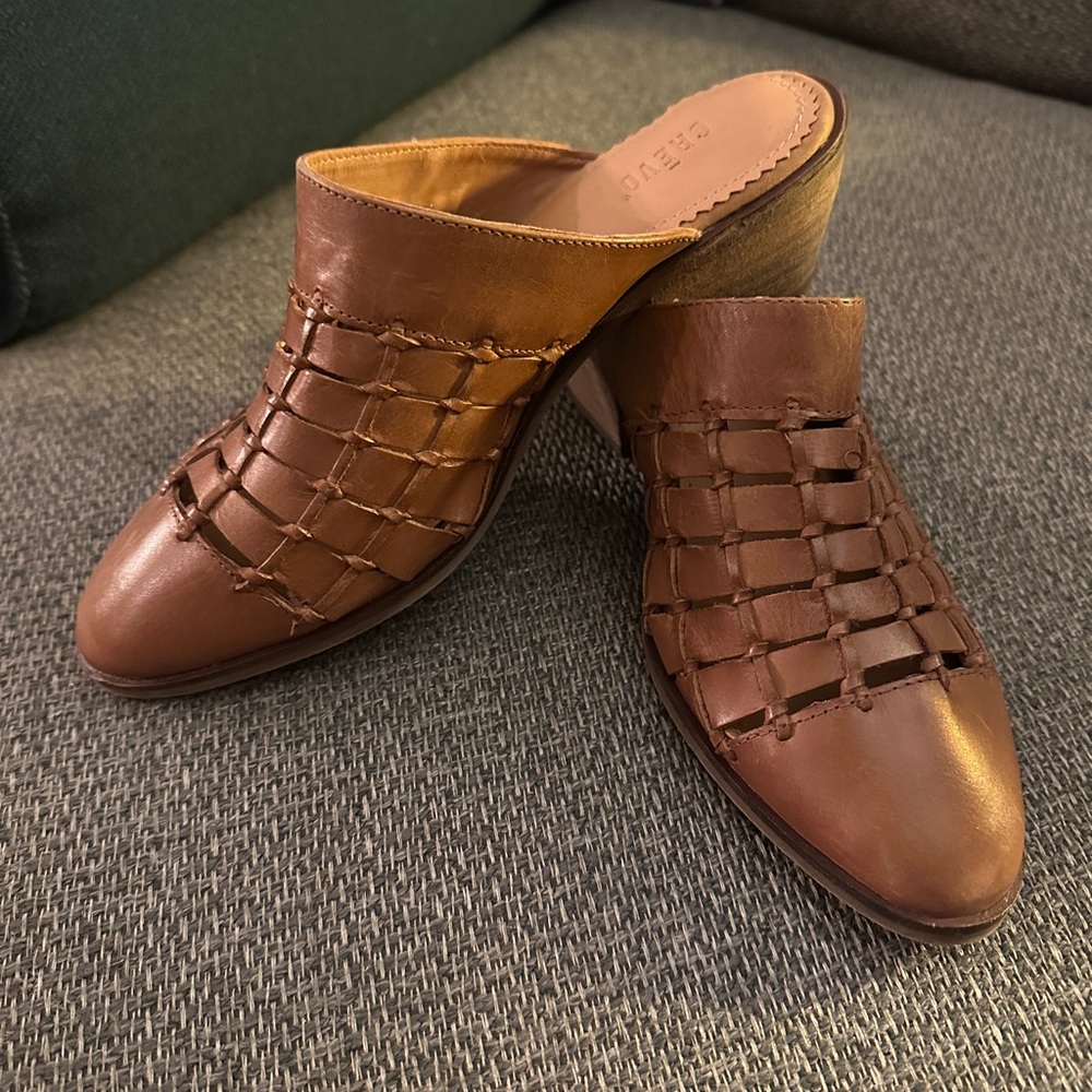 Cognac Crevo Luella Leather Mules NWOT
